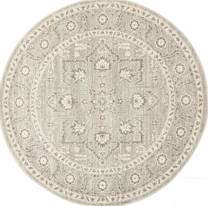 Bermagui Platinum Silver Round Rug