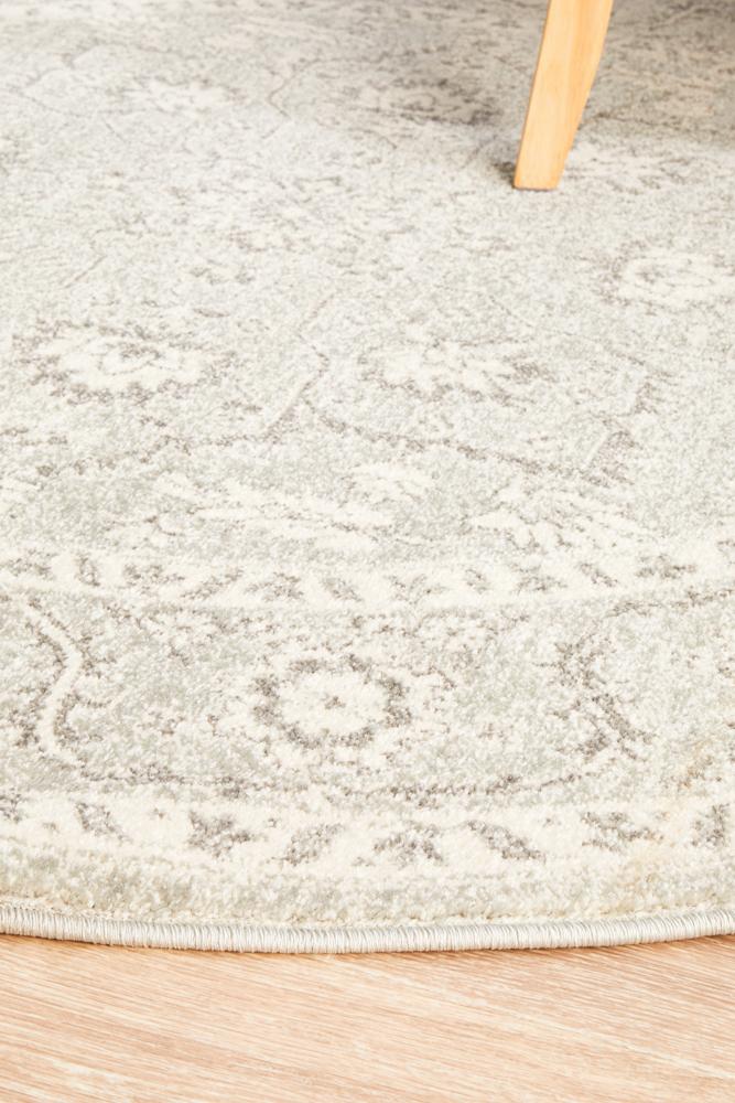 Bermagui Platinum Silver Round Rug