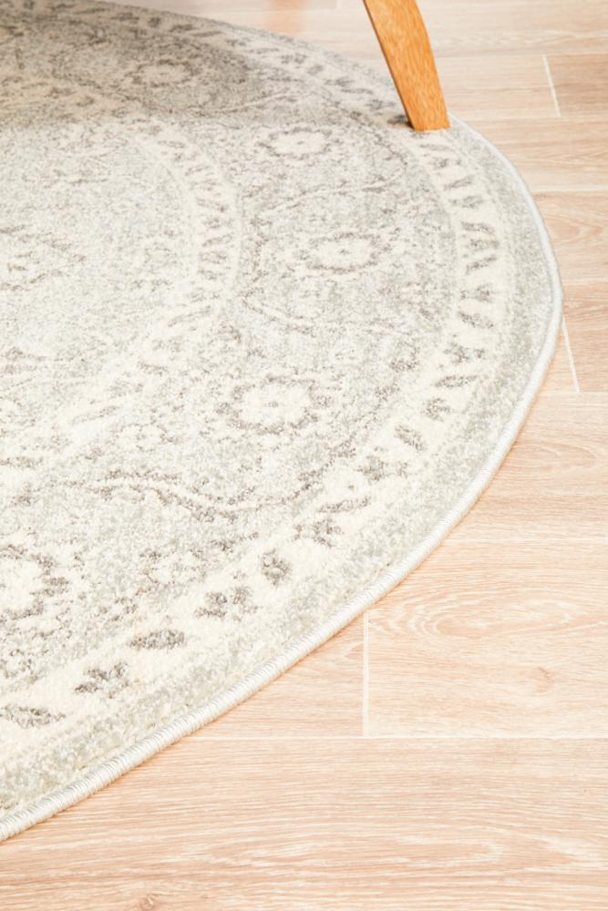 Bermagui Platinum Silver Round Rug