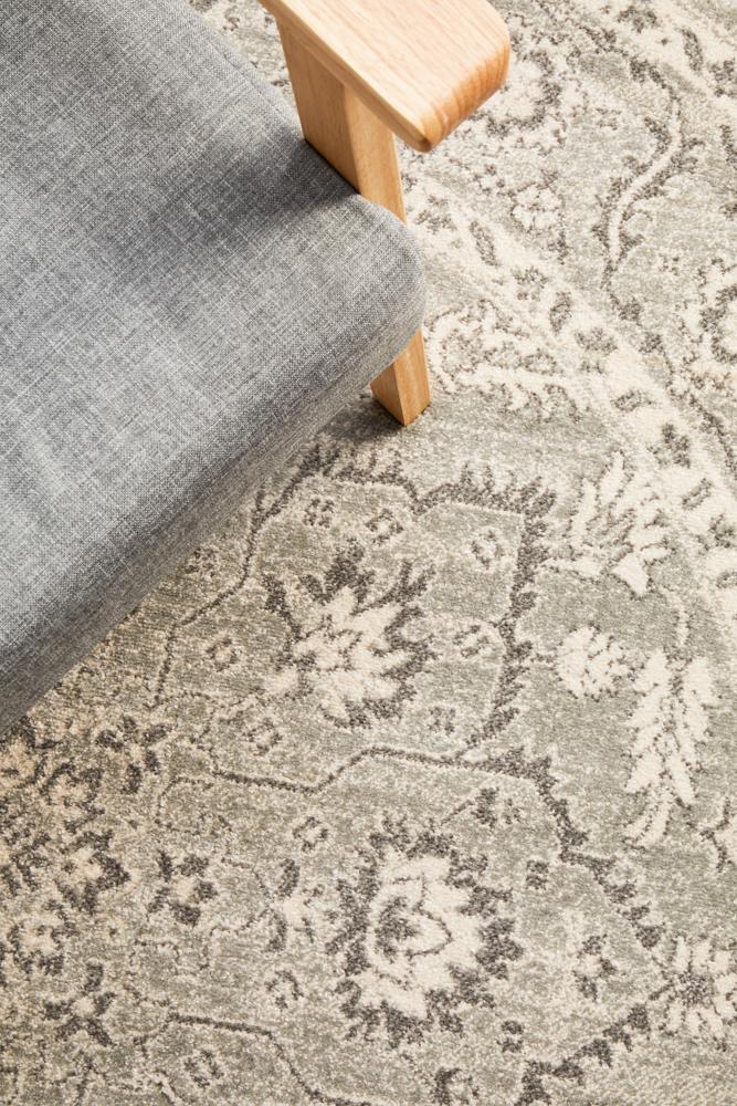 Bermagui Platinum Silver Round Rug