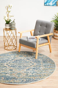 Bermagui Pewter Silver Round Rug