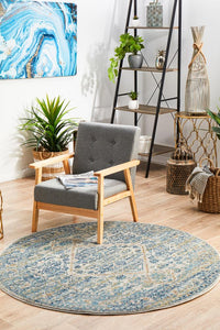 Bermagui Pewter Silver Round Rug