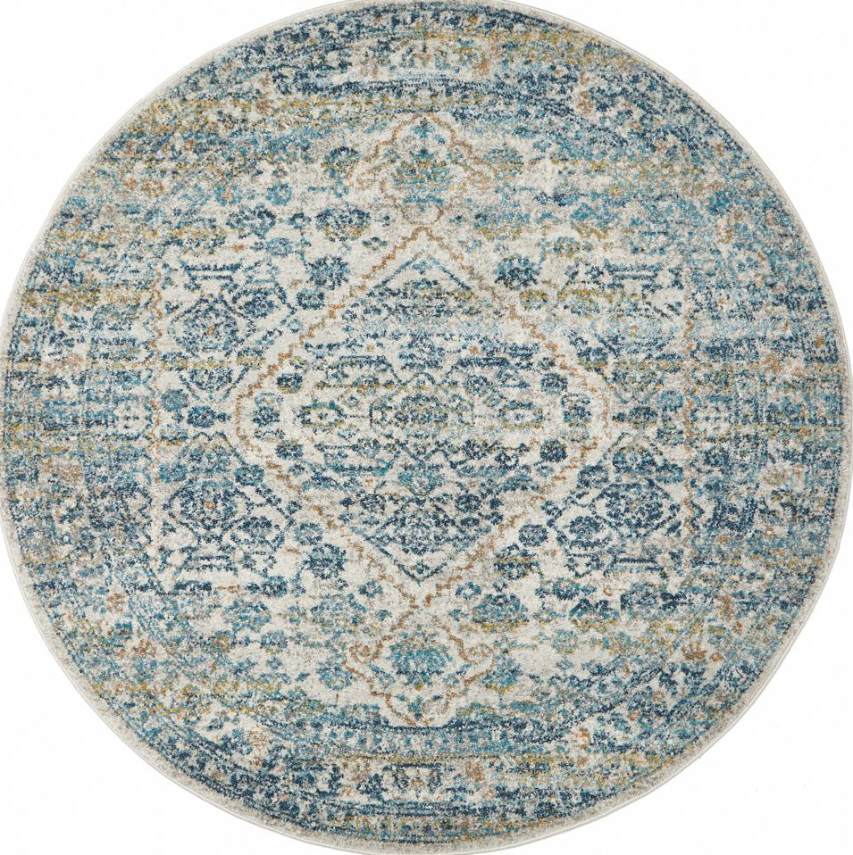 Bermagui Pewter Silver Round Rug
