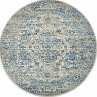 Bermagui Pewter Silver Round Rug