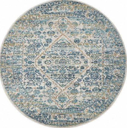 Bermagui Pewter Silver Round Rug