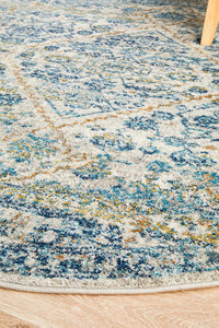 Bermagui Pewter Silver Round Rug