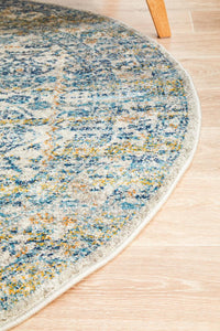 Bermagui Pewter Silver Round Rug