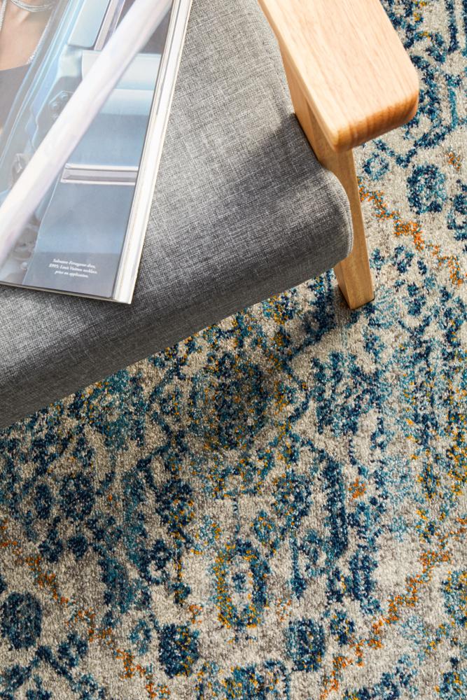 Bermagui Pewter Silver Round Rug