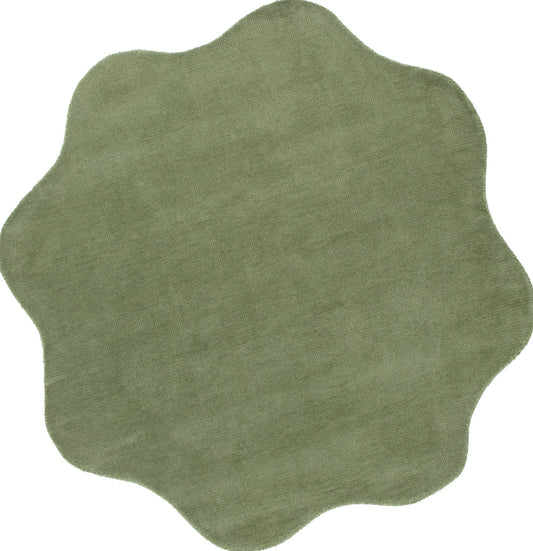 Wooli Green Round Rug