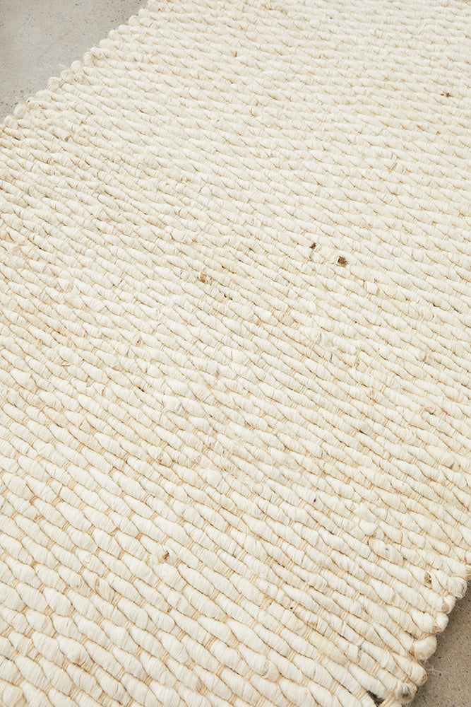 Yanchep White Jute Runner Rug