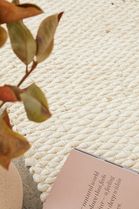 Yanchep White Jute Runner Rug