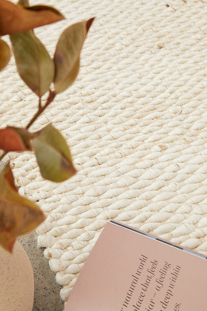Yanchep White Jute Runner Rug