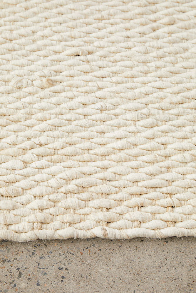 Yanchep White Jute Runner Rug