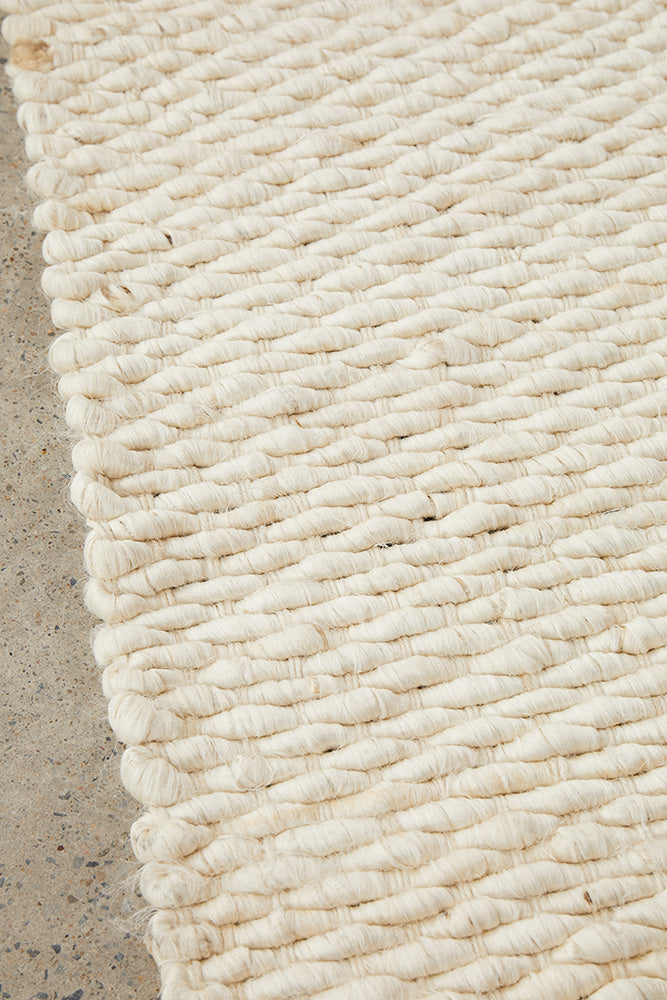 Yanchep White Jute Runner Rug