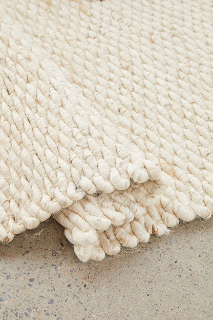 Yanchep White Jute Runner Rug