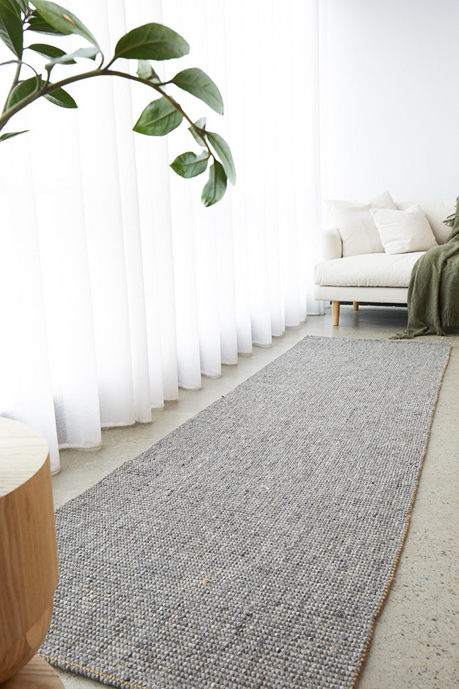 Lennox Graphite Wool & Jute Runner Rug