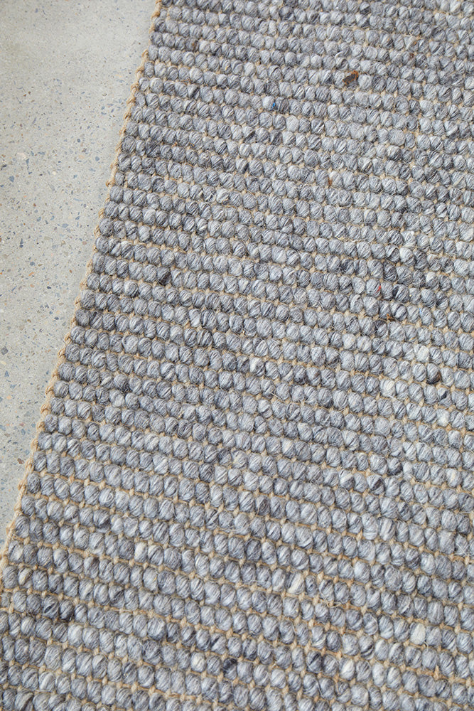 Lennox Graphite Wool & Jute Runner Rug