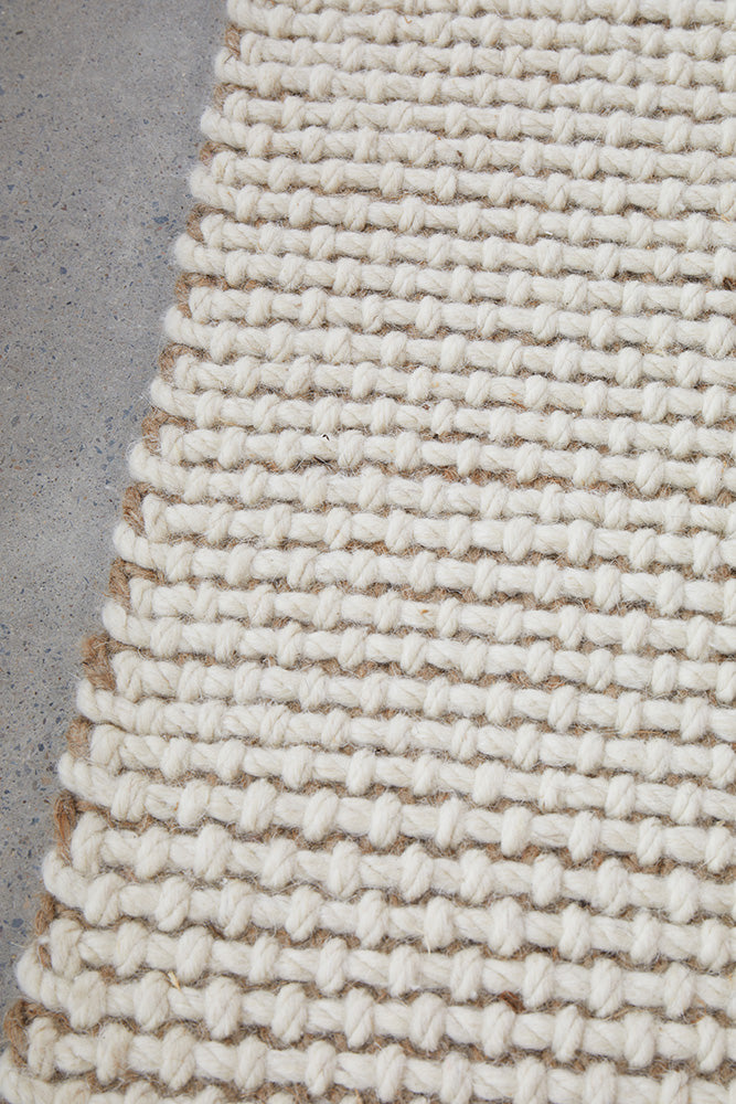 Lennox Cream Wool & Jute Runner Rug