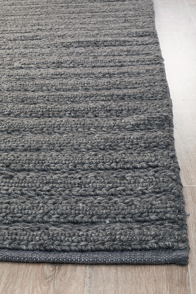Nundle Charcoal Wool Rug