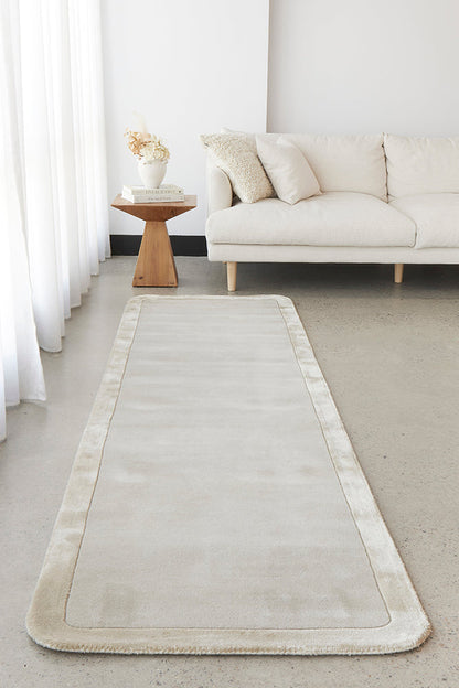 Gerroa Silver Wool Runner Rug