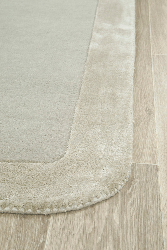 Gerroa Silver Wool Runner Rug