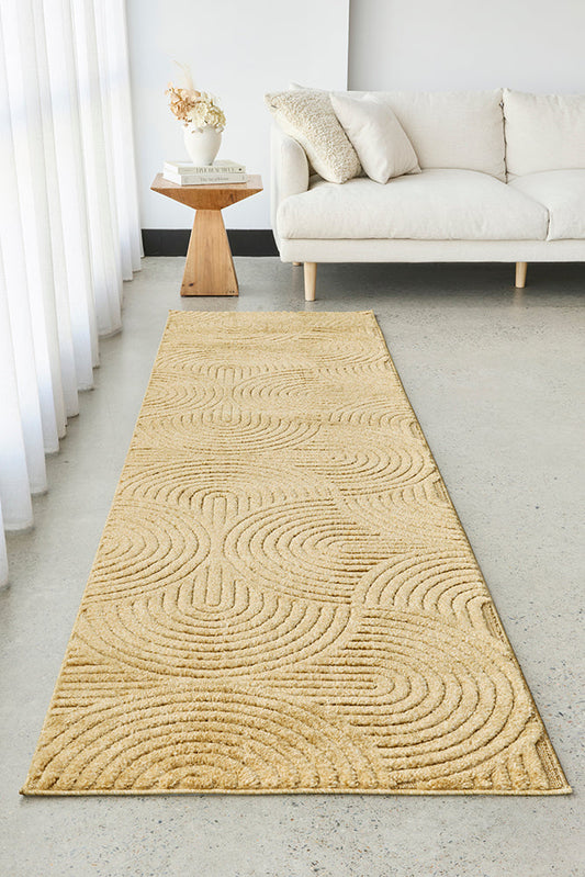 Mollymook Brass Gold Runner Rug