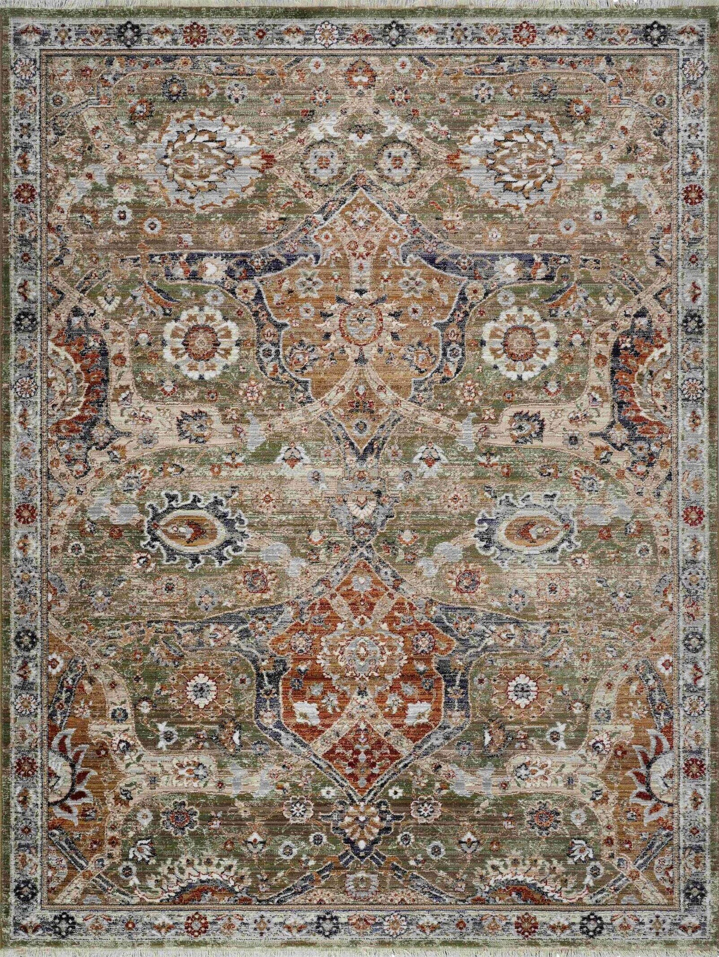 Hunter Green & Multi Rug