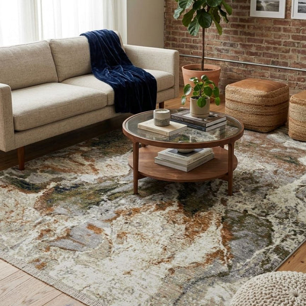 Hunter Green & Rust Rug