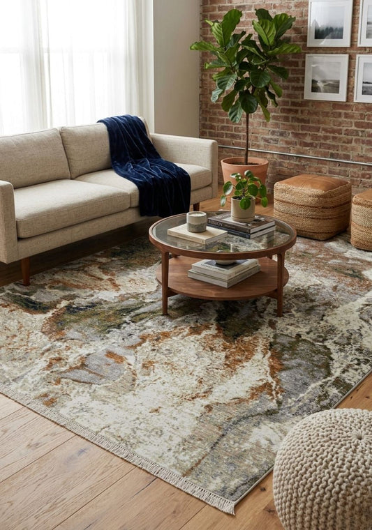Hunter Green & Rust Rug