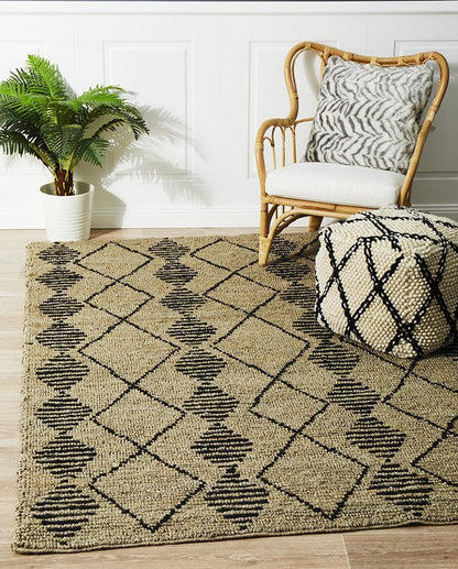 Carnarvon Natural and Black Jute Rug