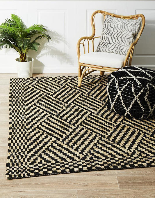 Carnarvon Driftwood and Black Jute Rug