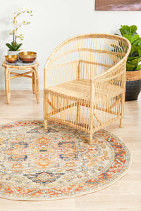 Merimbula Rust Multicolor Round Rug