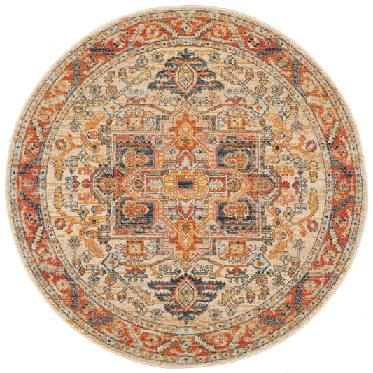 Merimbula Rust Multicolor Round Rug