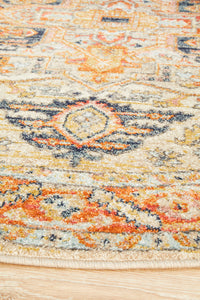 Merimbula Rust Multicolor Round Rug