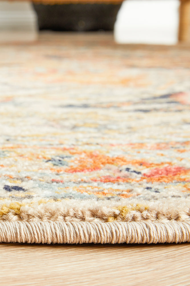 Merimbula Rust Multicolor Round Rug