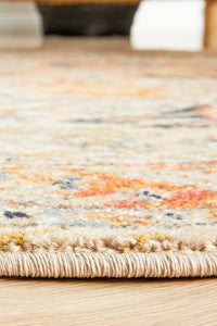 Merimbula Rust Multicolor Round Rug