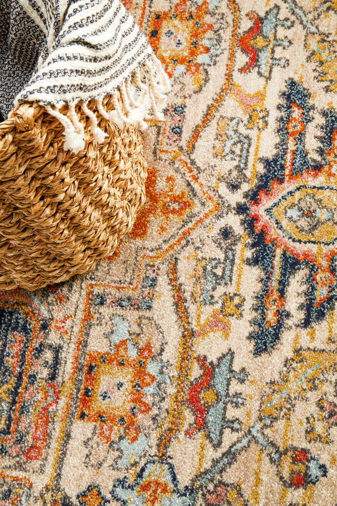 Merimbula Rust Multicolor Round Rug