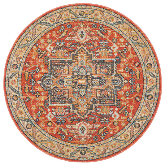 Merimbula Terracotta Multicolor Round Rug