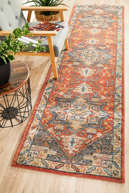 Merimbula Terracotta Multicolor Runner Rug