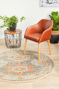 Merimbula Blue Multicolor Round Rug