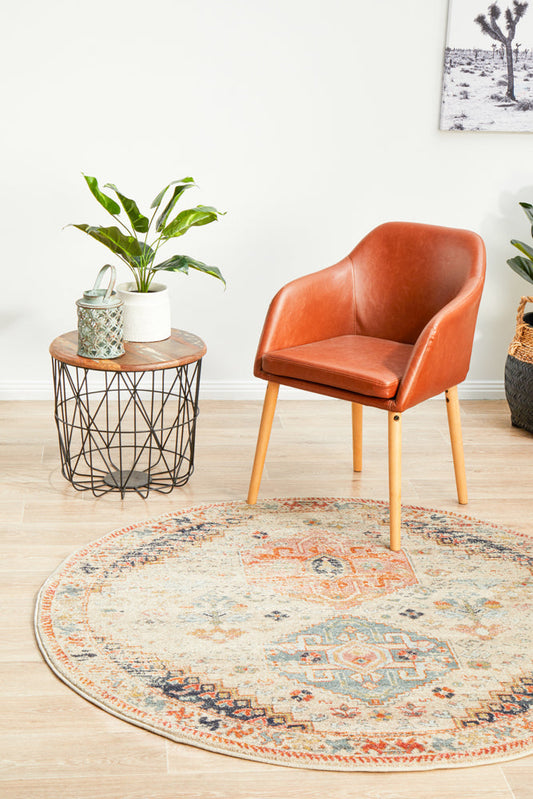 Merimbula Natural Multicolor Round Rug