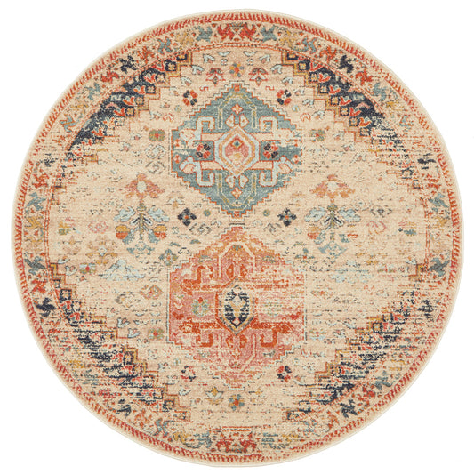 Merimbula Natural Multicolor Round Rug