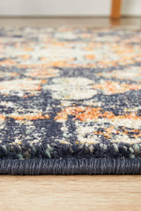 Merimbula Navy Multicolor Runner Rug