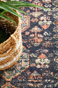 Merimbula Navy Multicolor Runner Rug
