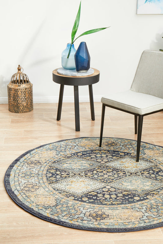 Merimbula Midnight Multicolor Round Rug