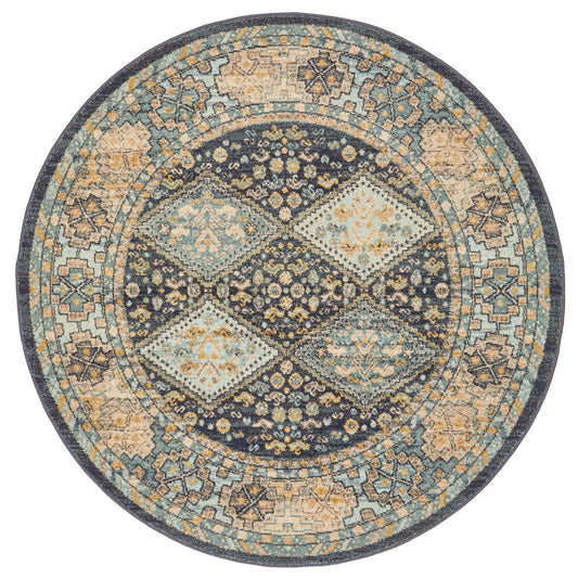 Merimbula Midnight Multicolor Round Rug