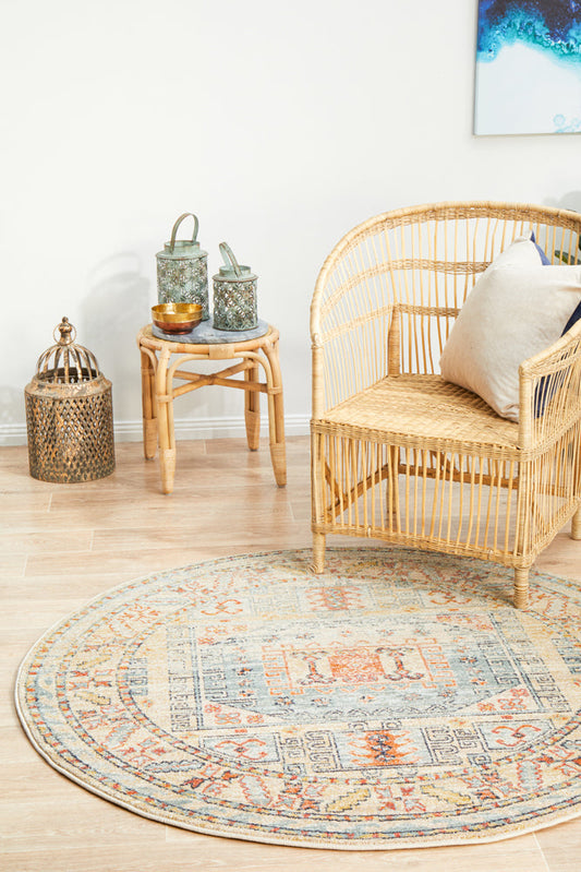 Merimbula Denim Multicolor Round Rug