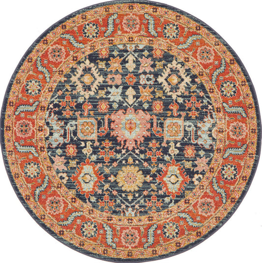 Merimbula Ink Multicolor Round Rug