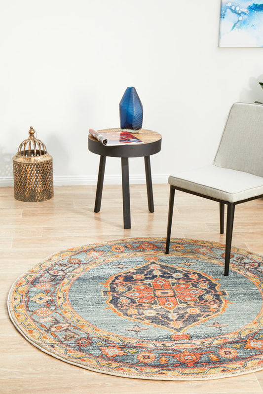 Merimbula Terracotta Coast Multicolor Round Rug