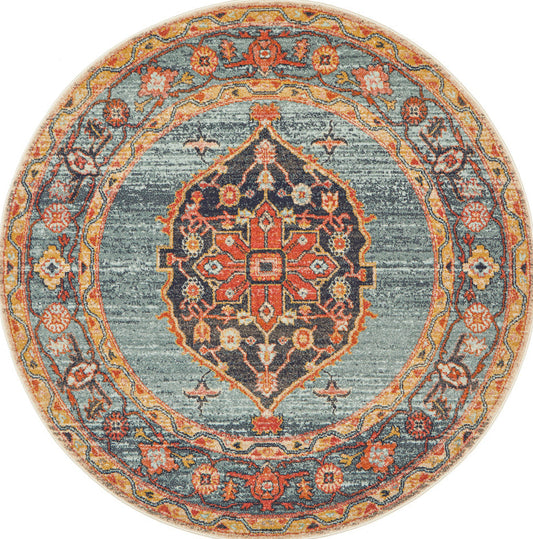Merimbula Terracotta Coast Multicolor Round Rug